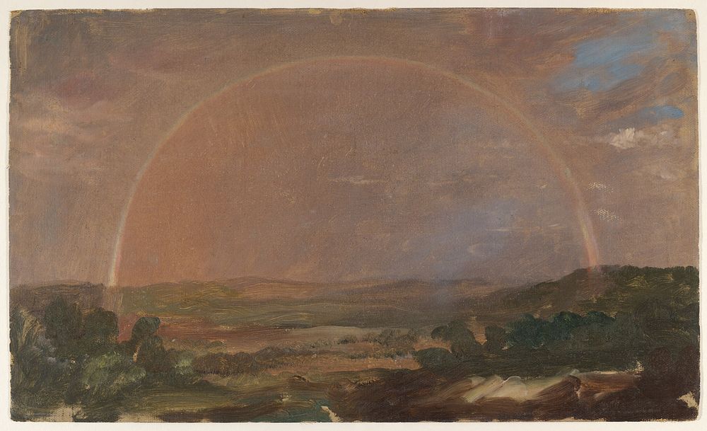 Rainbow over a Hilly Landscape, Frederic Edwin Church