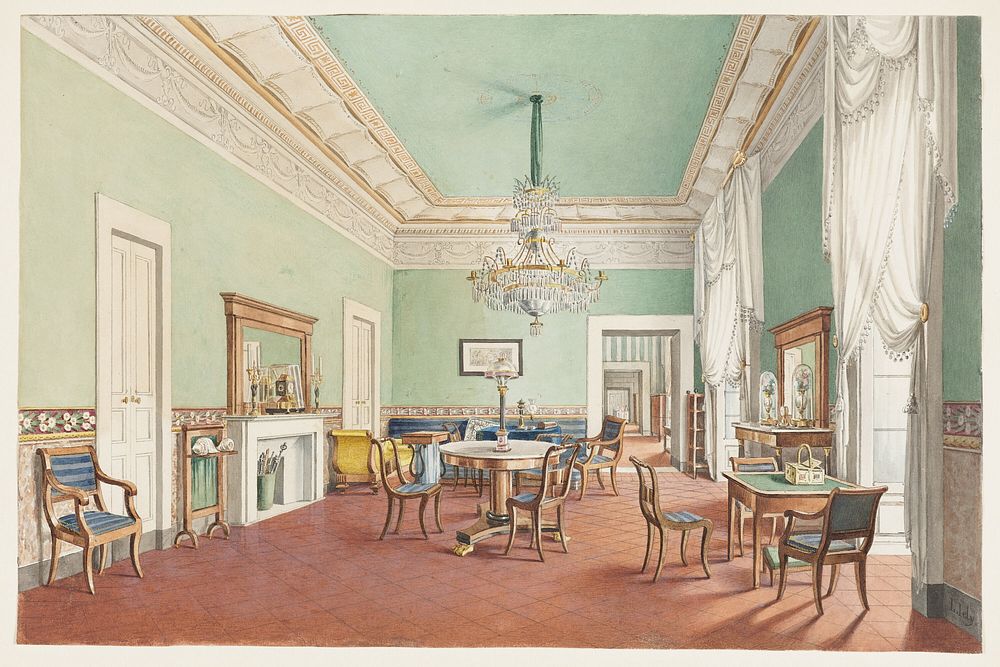 A Salon in the Palazzo Satriano, Naples, L. Iely