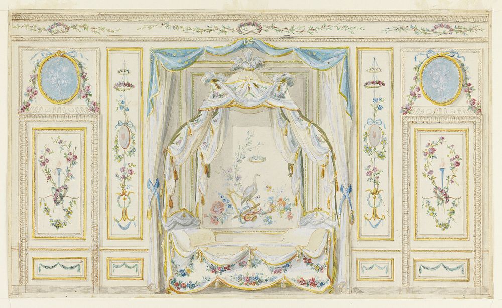 Wall Elevation of a Bedroom Alcove, Pierre Ranson