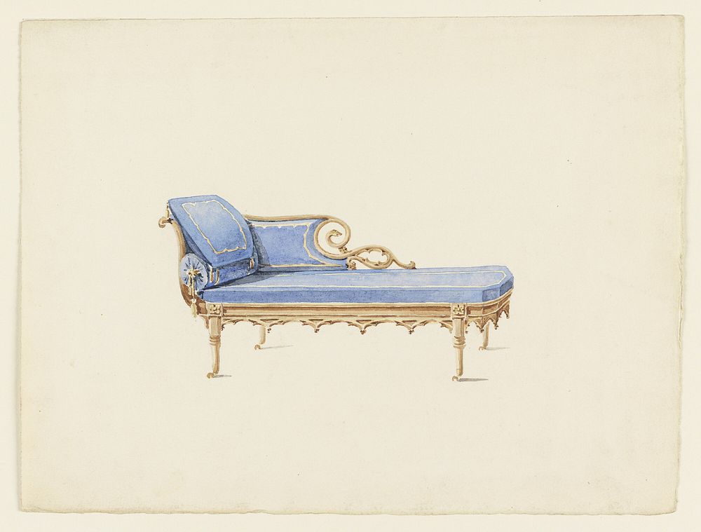 Design for a Sofa in the Gothic Revival Style, Augustus Charles Pugin