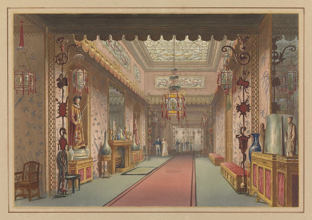 Chinese Gallery As It Was, Plate XV in Illustrations of Her Majesty's Palace at Brighton...Printed by T. Sutherland…