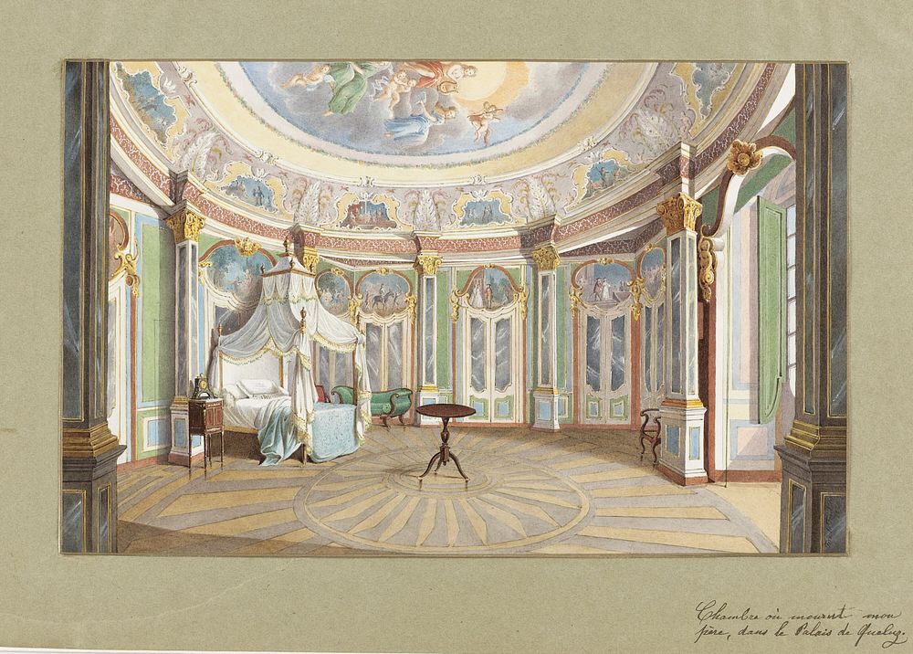 Bedroom of King Pedro IV of Portugal (Emperor Dom Pedro I of Brazil), Palace of Queluz, Ferdinand Le Feubure