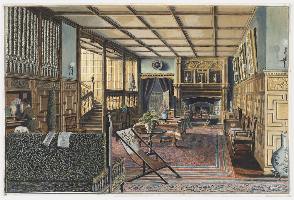 The Interior of Hall Place, Leigh, near Tonbridge, Kent, Henry Robert Robertson