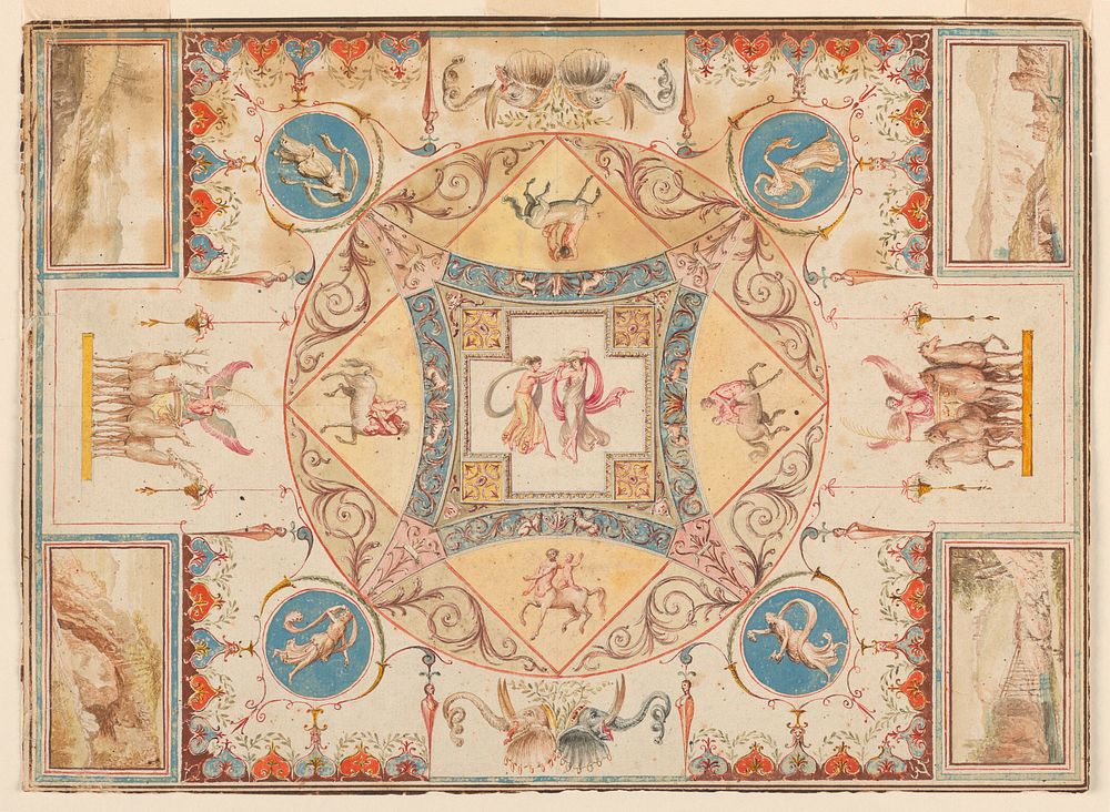 Ceiling in Hadrian's Villa, with Nymphs, Centaurs, Stags, and Elephants
