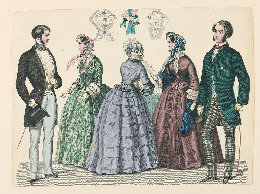 Fashion Plate with Ladies' Headwear and Shirtwaists