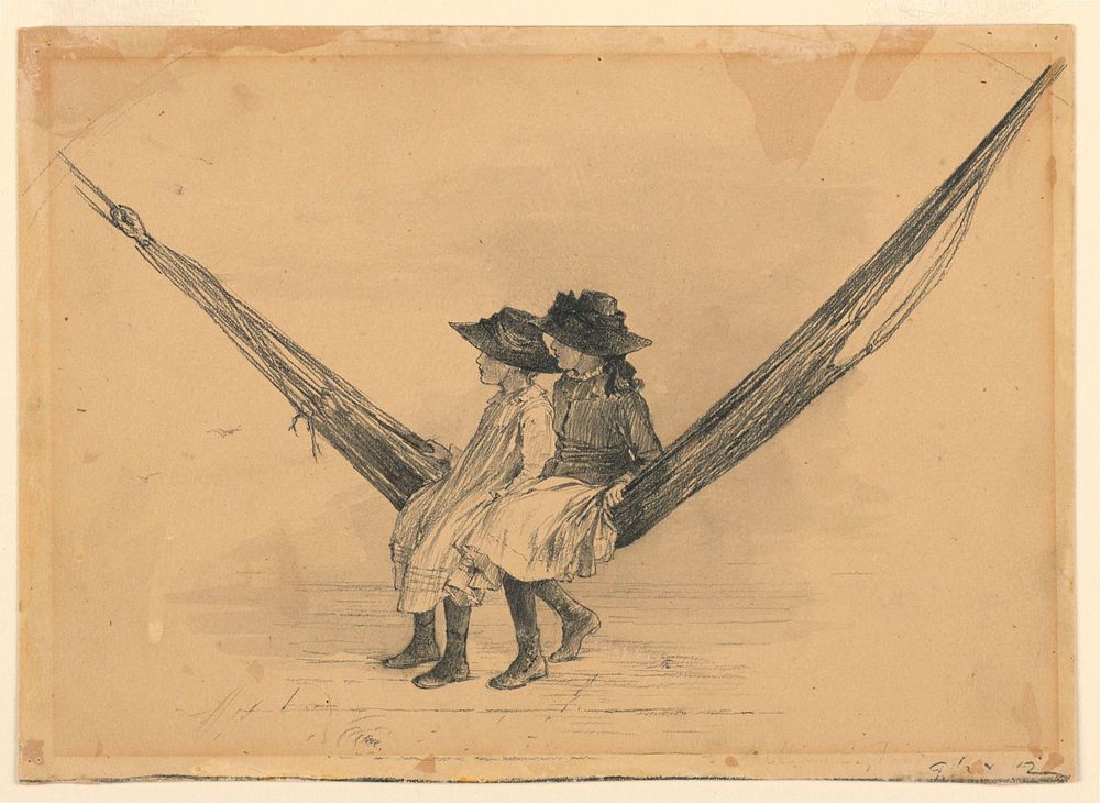 Mary and Eleanor Hague in a Hammock, Mary Hallock Foote