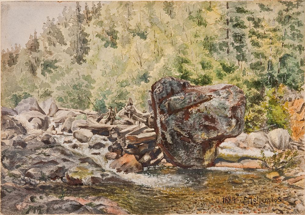 Fishermen in Rapids, Louis Eilshemius