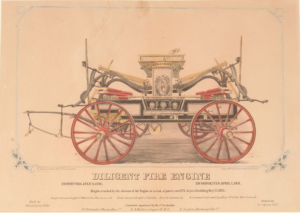 Lithograph, "Diligent Fire Engine", Smithsonian National Museum of African Art