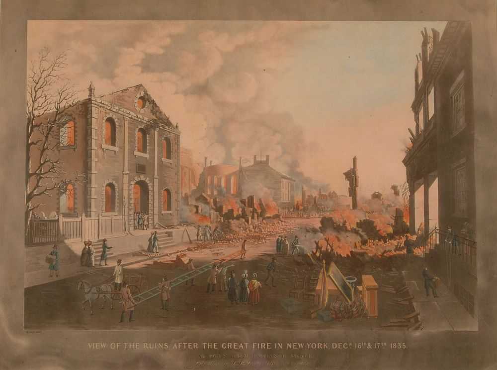 Lithograph, "View of the Ruins After the Great Fire in New York", Smithsonian National Museum of African Art