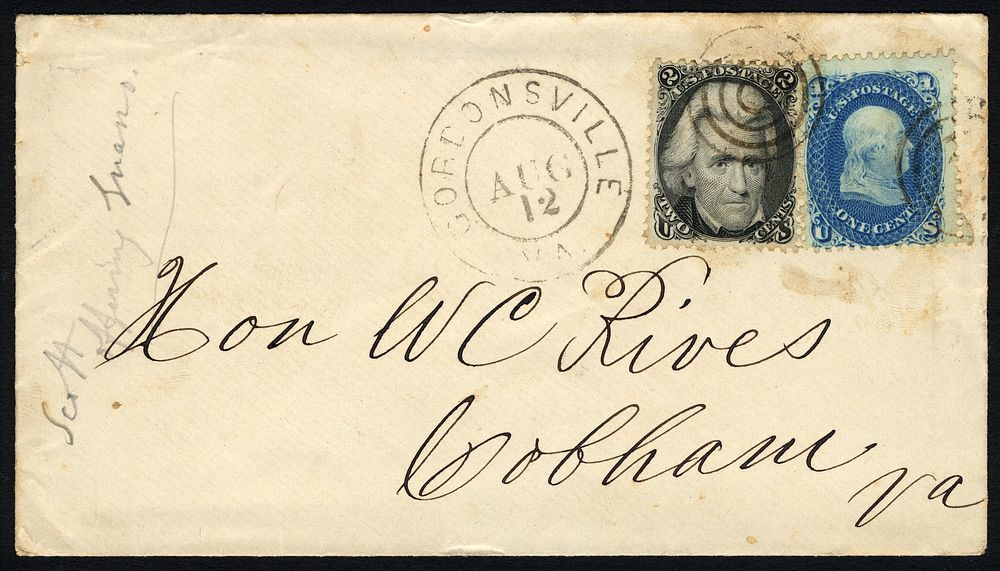 1c Franklin and 2c Jackson on cover