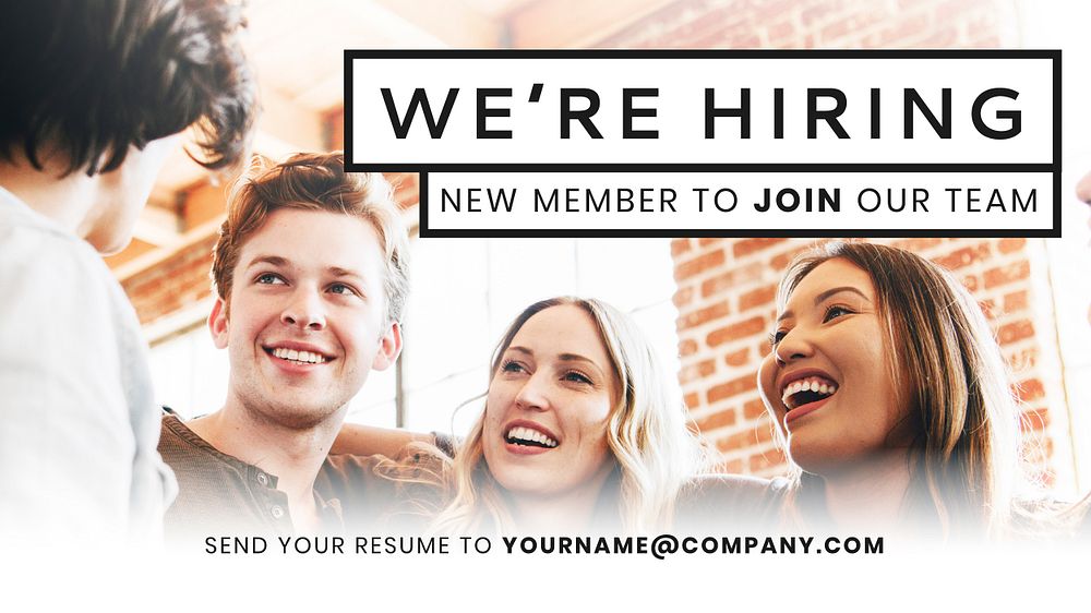 We're hiring new members to join our team social advertisement template vector