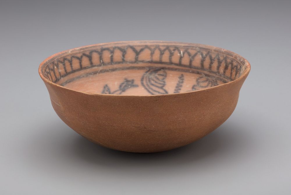 Painted Bowl with Fish and Lotus Design
