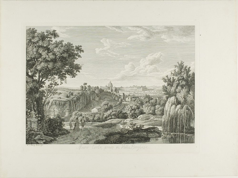 View of the Winding Wall in the Villa Borghese by Albert Christoph Dies