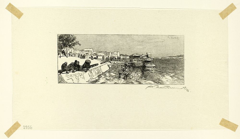 Bercy Wharf, plate two from Le Long de la Seine et des Boulevards by Louis Auguste Lepère
