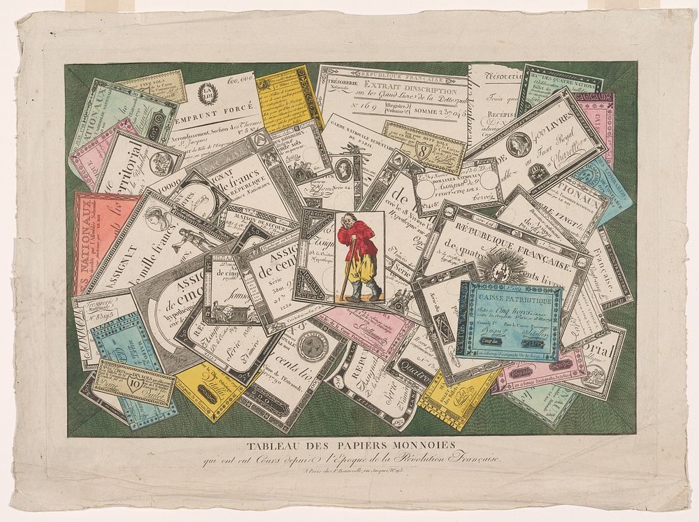 Picture of Revolutionary Assignats (Tableau des papiers monnoies qui ont eut cours depuis l'epoque de la Révolution…