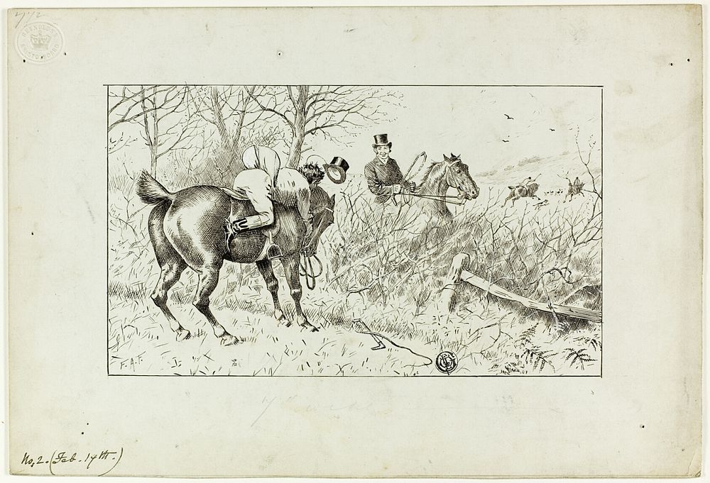 Hunting Scene: Horse and Thrown Rider by Francis Arthur Fraser