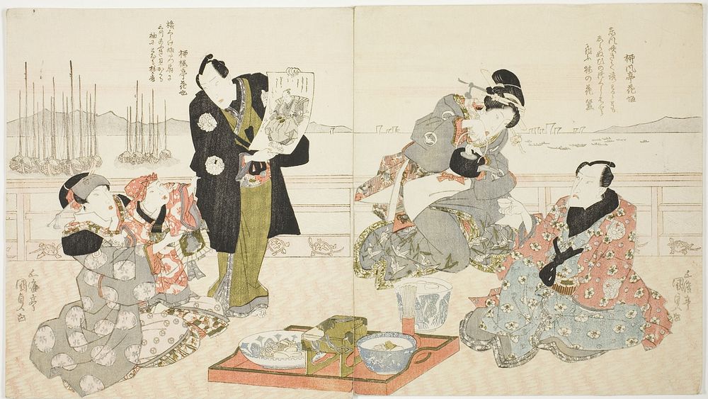 The actors Onoe Kikugoro III, Onoe Matsutake III, and Iwai Kumesaburo II by Utagawa Kunisada I (Toyokuni III)