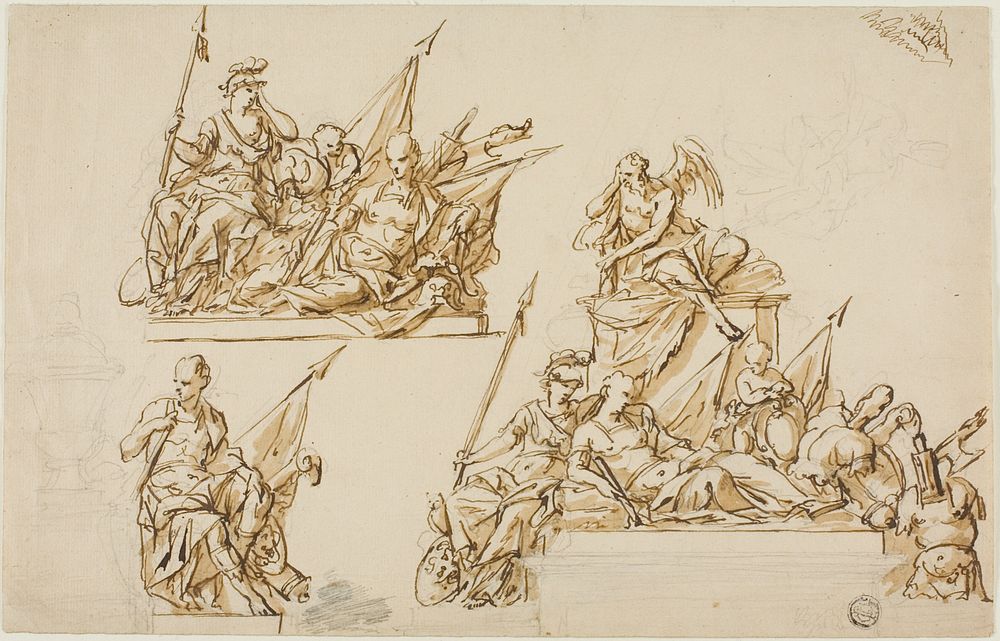 Unexecuted Designs for the Monument to the First Duke of Marlborough by John Michael Rysbrack