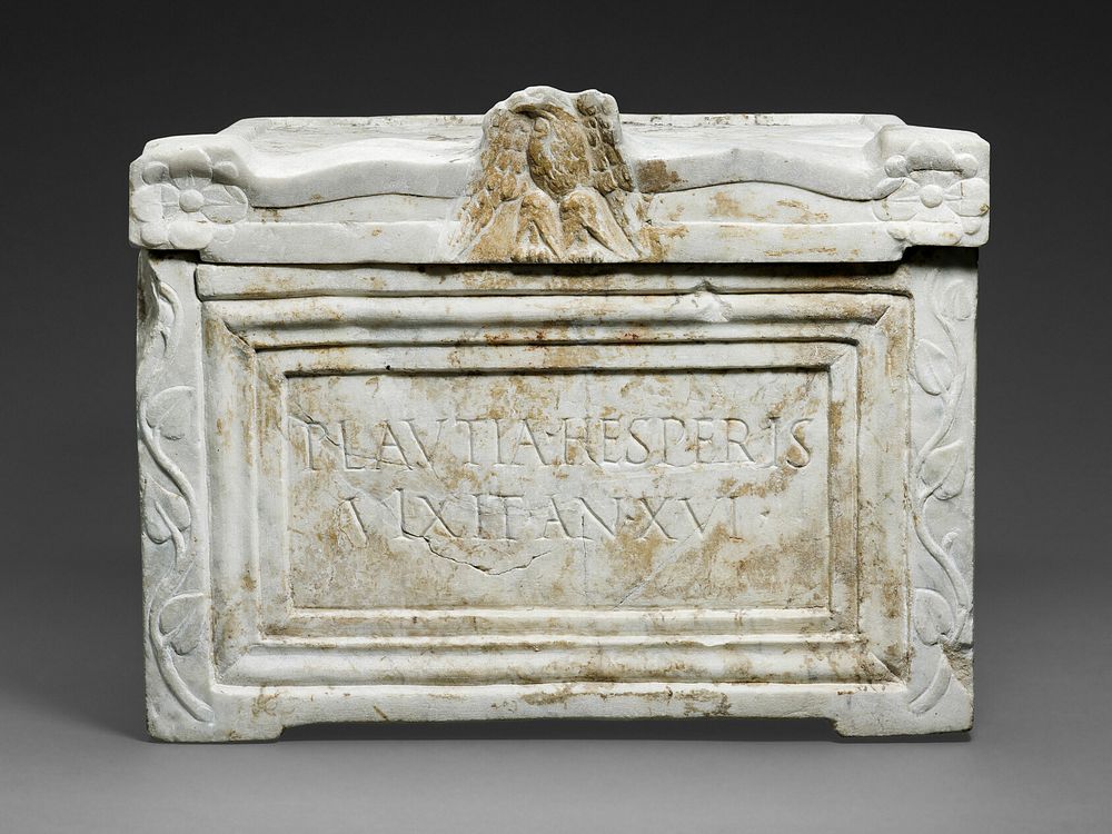 Cinerary Urn of Plautia Hesperis by Ancient Roman