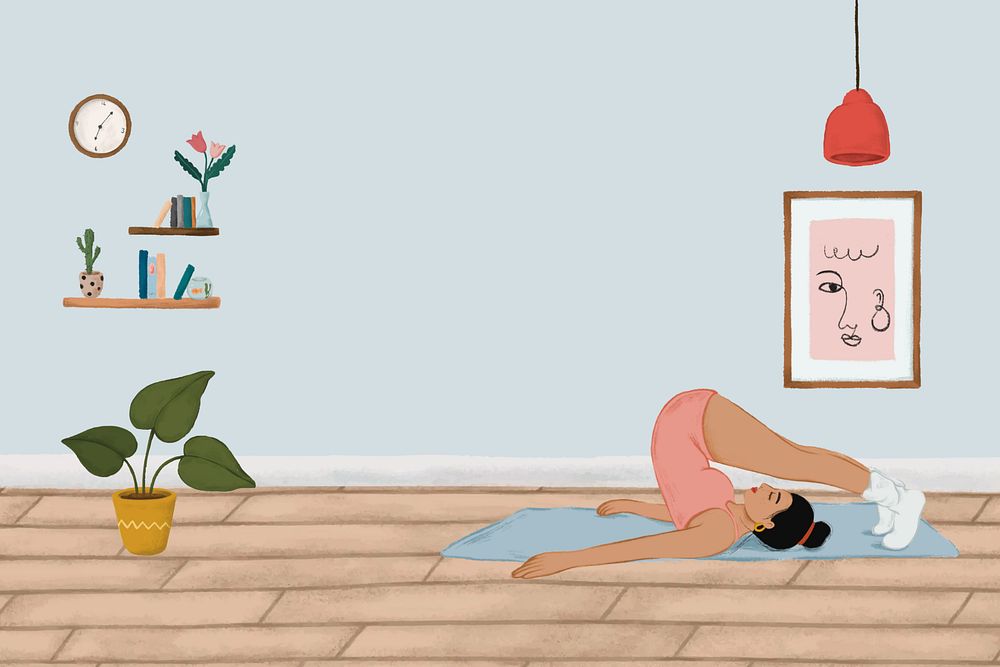 Woman doing yoga background, aesthetic | Premium Photo - rawpixel