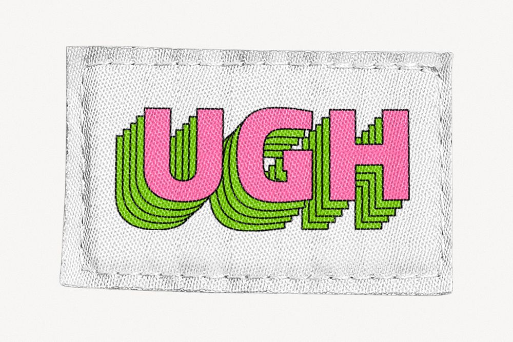 Ugh clothing label isolated design