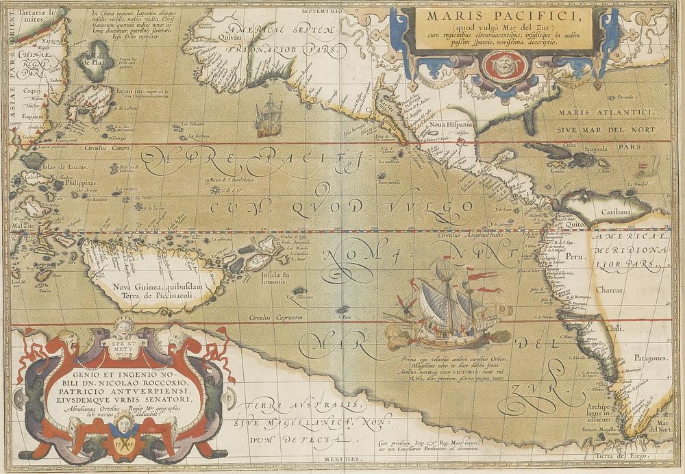 Maris Pacifica, quoad vulgo Mar del Sur (1589) by Abraham Ortelius