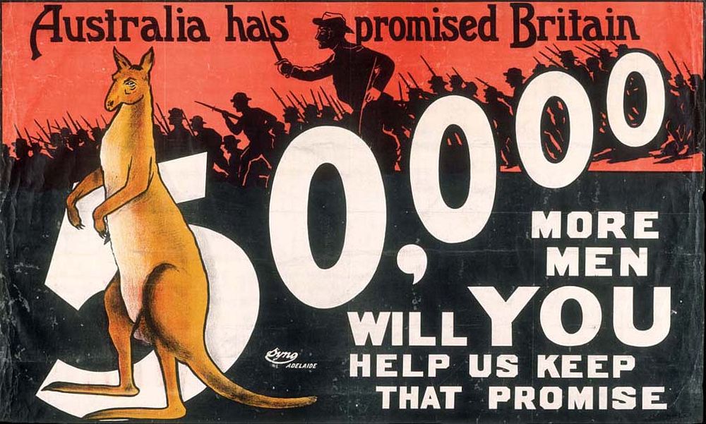 WWI Poster promoting enlistment for the AIF, 1915