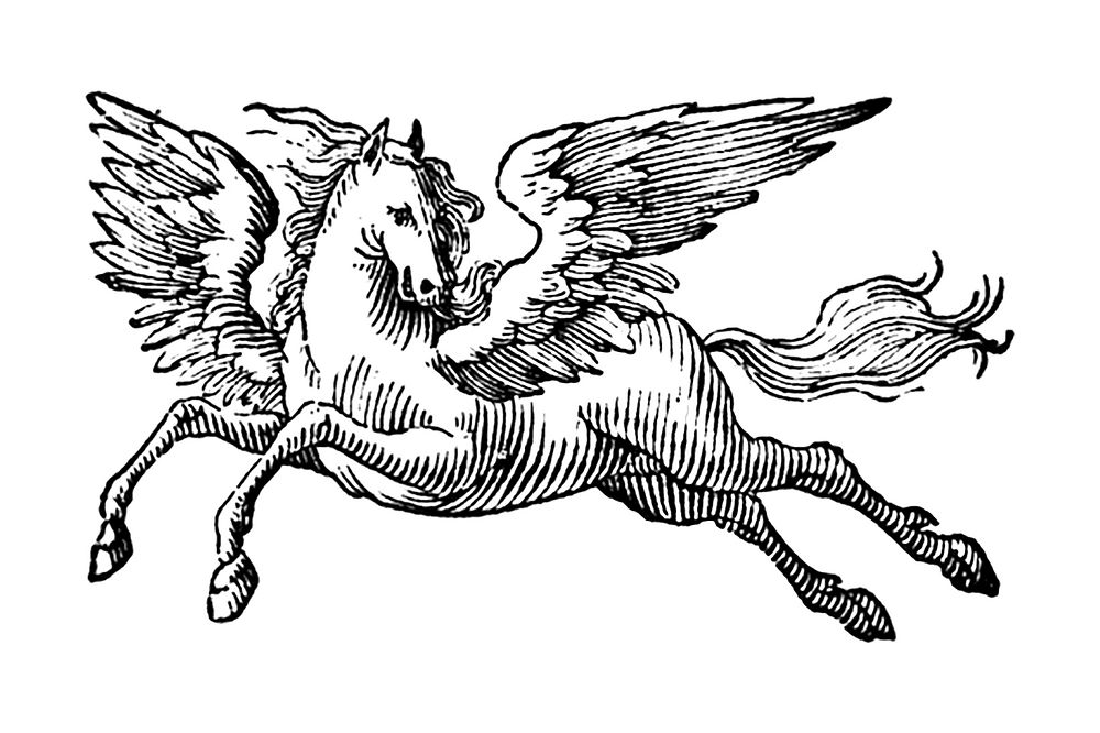 Woodcut of Pegasus from a 1715 title page