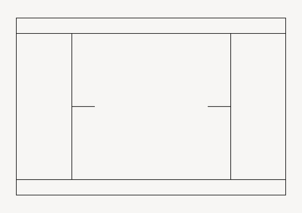 Tennis court outline, design element vector