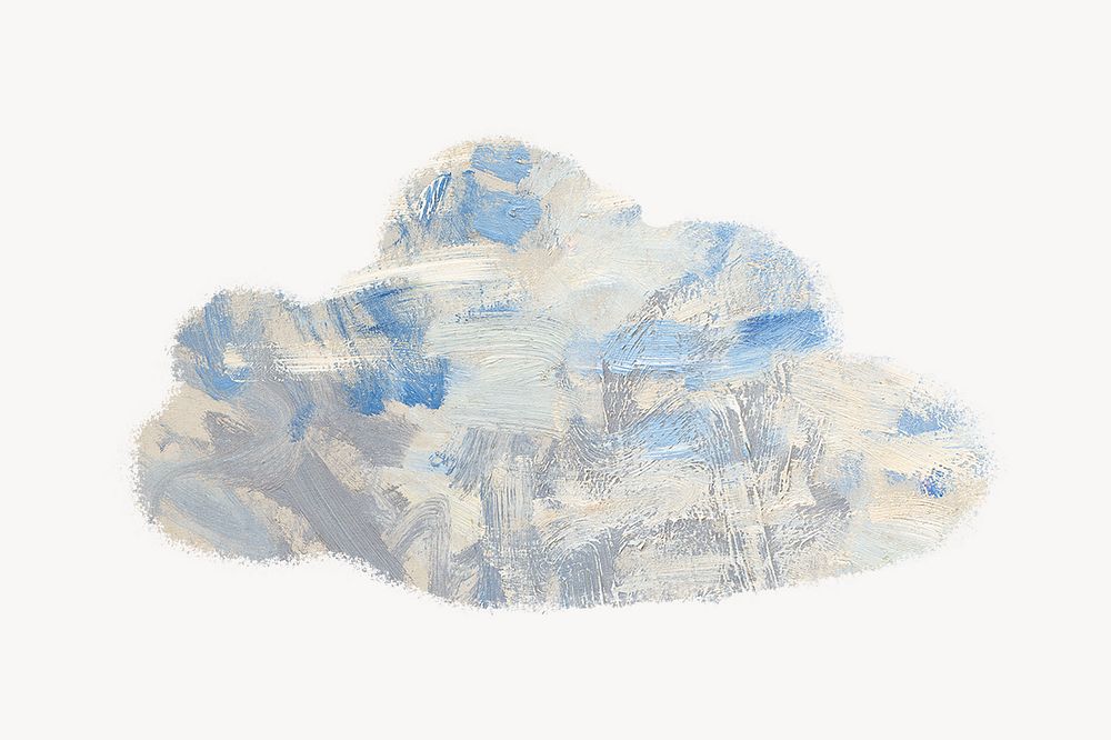 Aesthetic cloud brush stroke badge. Claude Monet artwork, remixed by rawpixel.