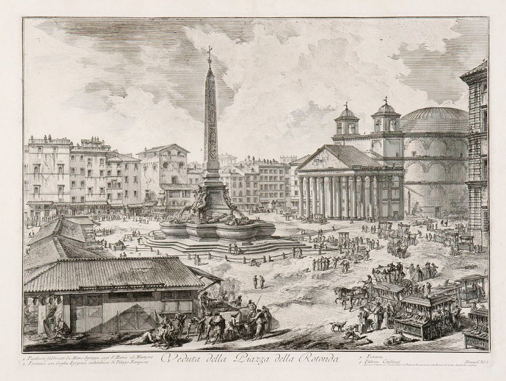 View of the piazza della rotonda in rome