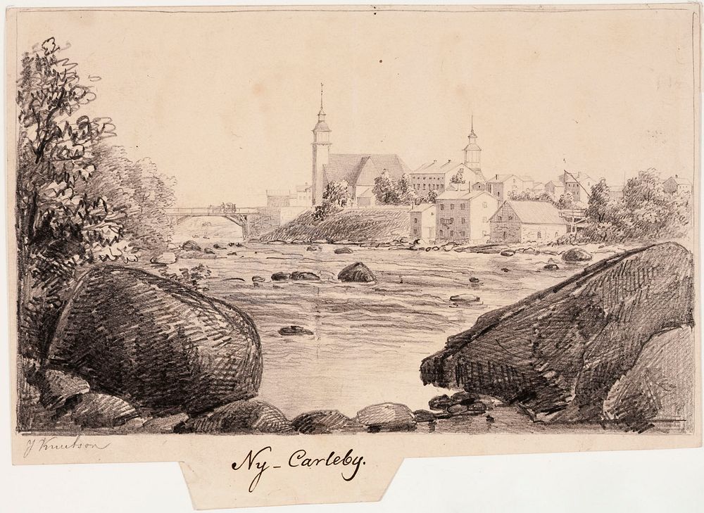 Nykarleby, original drawing for finland depicted in drawings, 1844 - 1846
