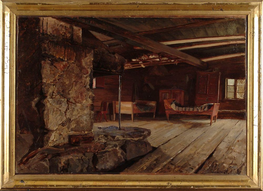 Hamalaisen pirtin sisakuva, 1870