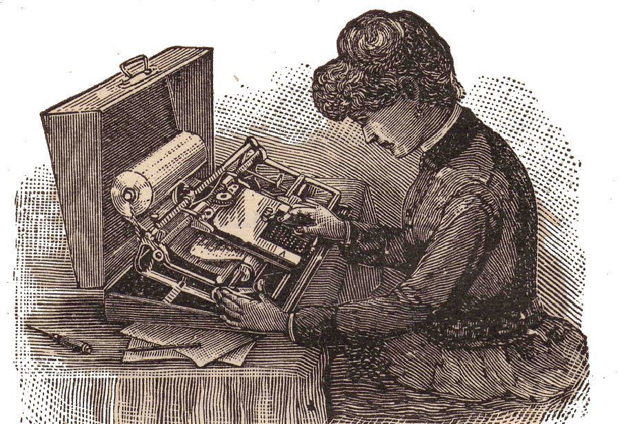 Hall 1891 typewriter ad