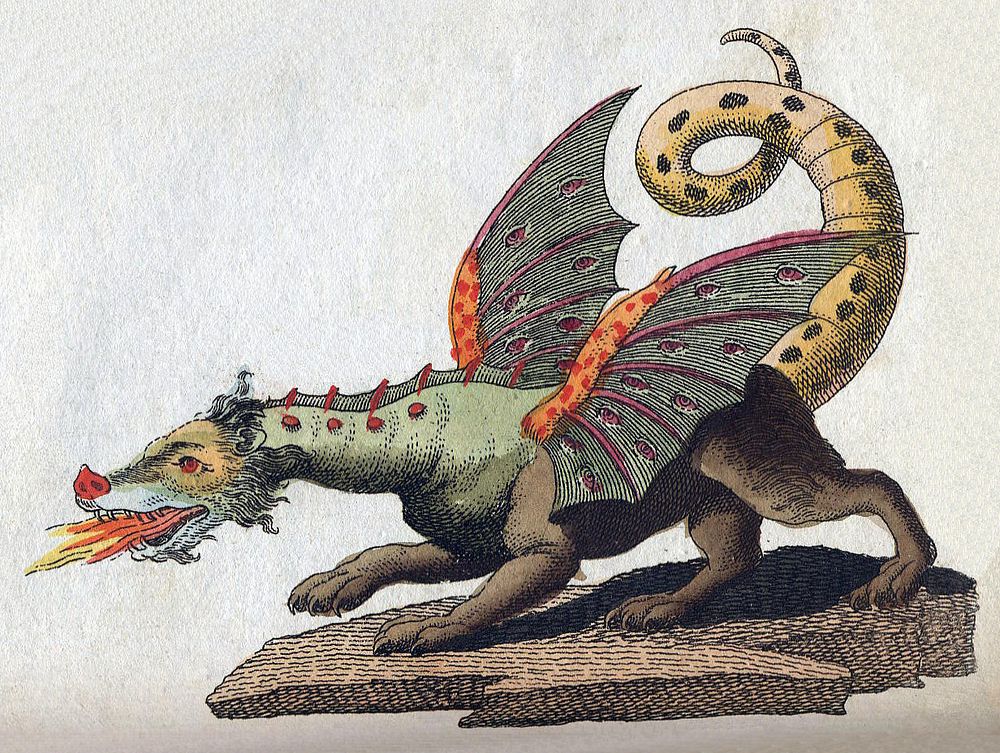 Friedrich Johann Justin Bertuch, the mythical creature dragon, 1806