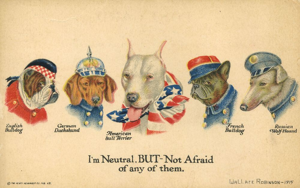 World War I poster featuring the dog breeds representing their respective native countries (friends and foes). The Henry…