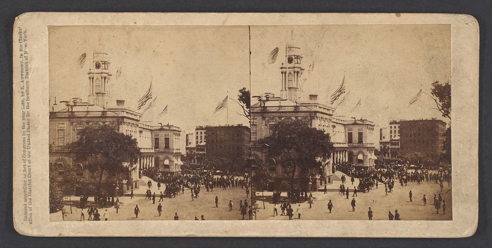 The Populace Begin to Gather in Front of the City Hall to Witness the Arrival of the Embassy on Their Visit to the Governor…