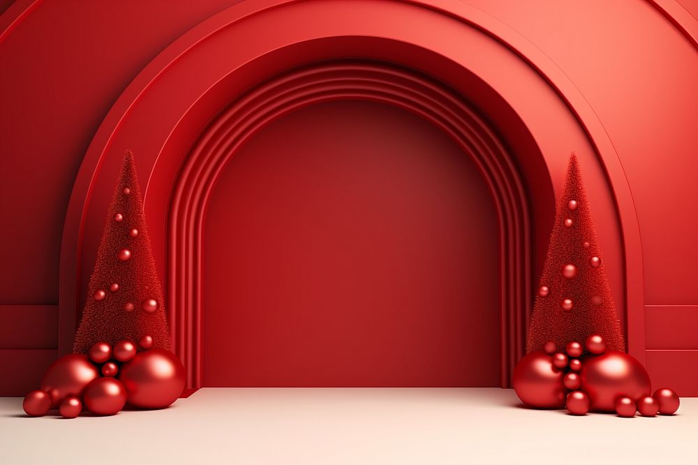 Christmas time image red arch architecture. AI generated Image by rawpixel.