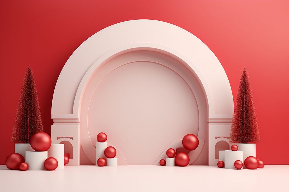 Holiday gifts christmas arched shape. AI generated Image by rawpixel.