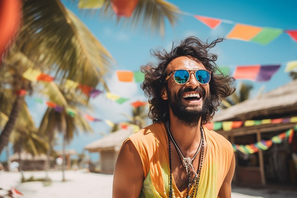 Maldivian man celebrating laughing glasses adult. AI generated Image by rawpixel.