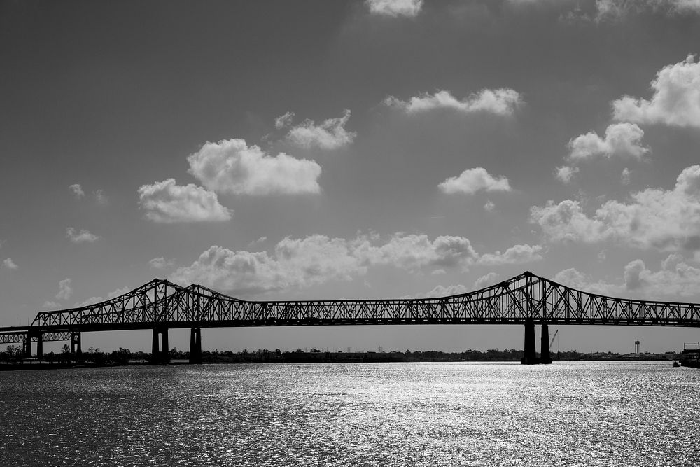 Free Bridge, black and white image, public domain travel CC0 photo.