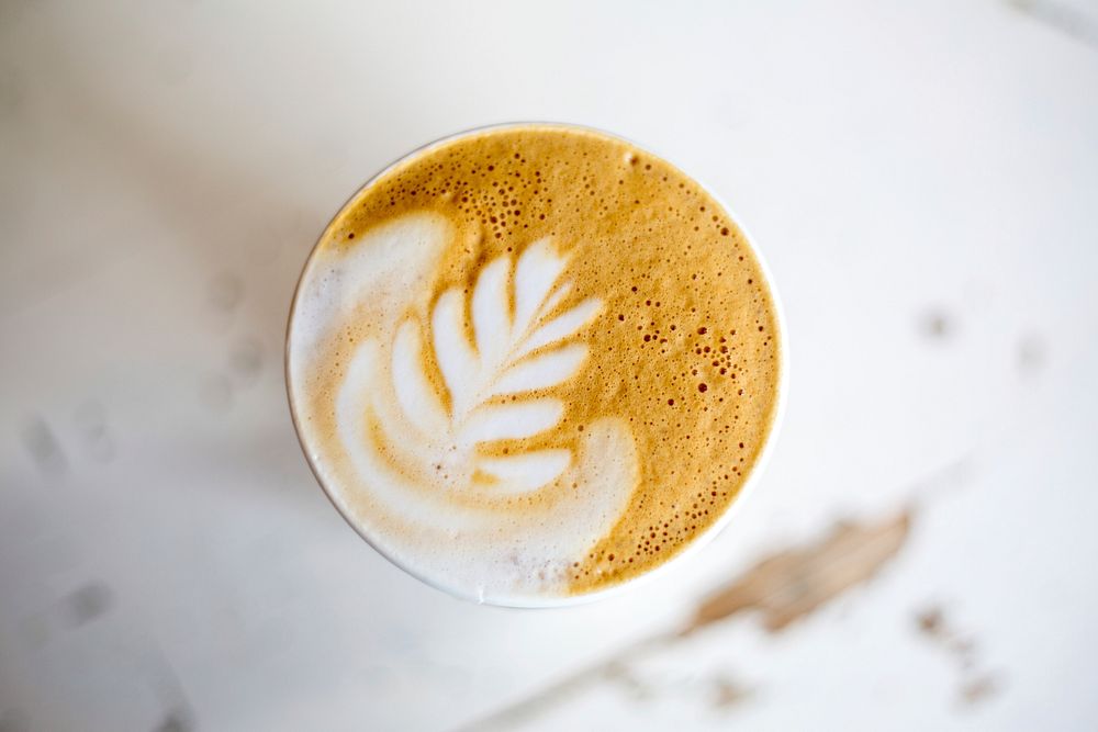 Free latte art photo, public domain drink CC0 image.