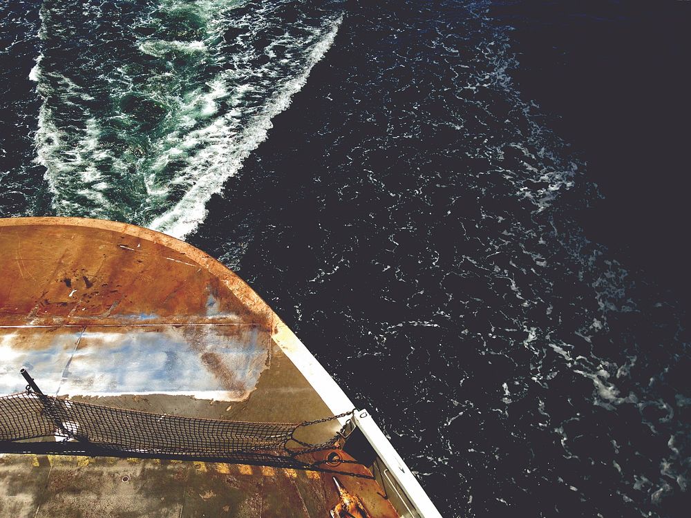Free boat stern on the sea image, public domain CC0 photo.