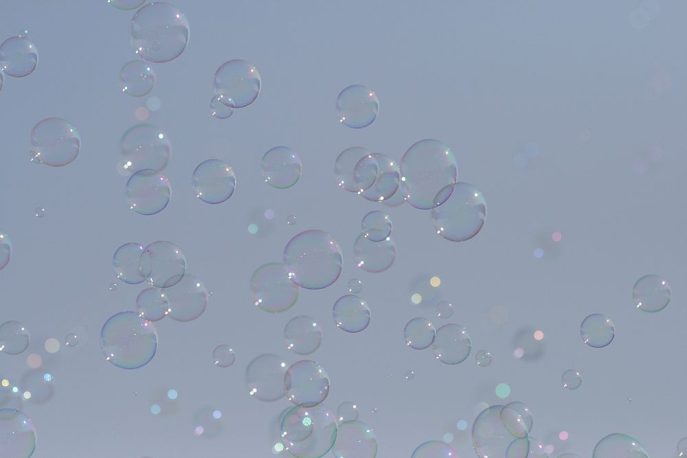 Soap bubbles in the sky, free public domain CC0 image.
