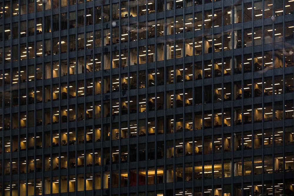 Free building office windows image, public domain urban CC0 image.
