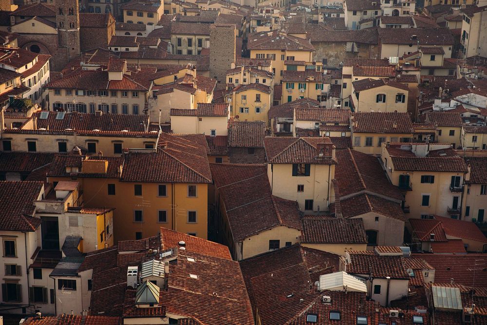 Free clay rooftops of Florence, Italy image, public domain city CC0 photo.