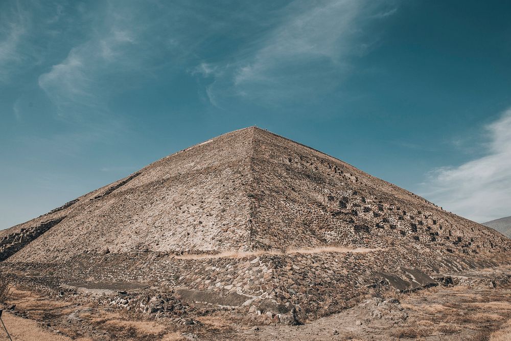 The Pyramid of the Sun, an ancient Mexican ruin, free public domain CC0 photo.