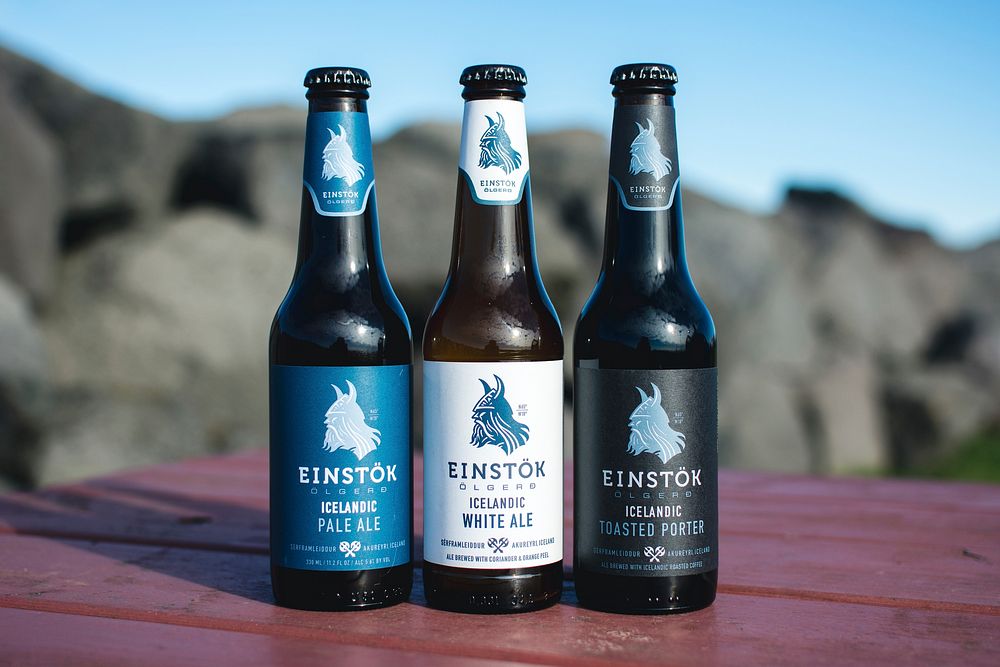 Icelandic crafted bottled beers, location unknown, date unknown