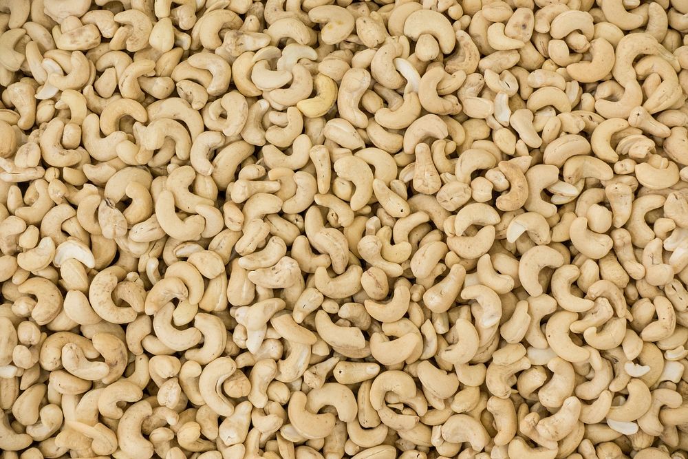Free full frame of cashew nuts background public domain CC0 photo.