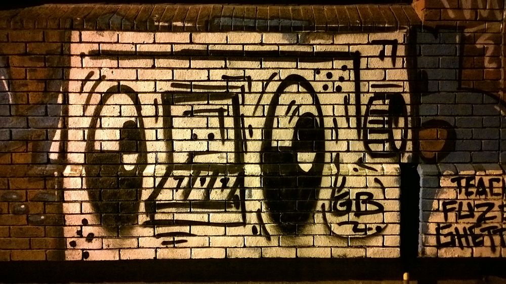 Graffiti in Shoreditch London UK - A boom box?